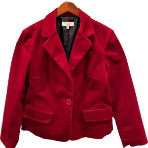 Talbots Red Velvet Blazer/Jacket